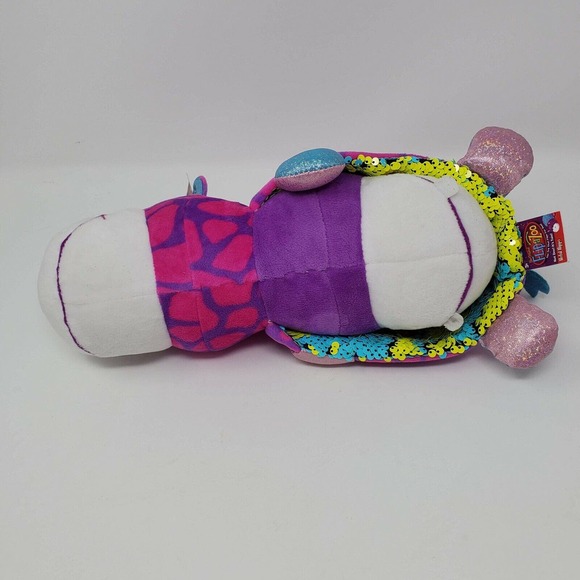 Flipazoo Plush Stuffed Animal 13" Hetal Hippo Janika Giraffe Sequin Reversible - Picture 6 of 11